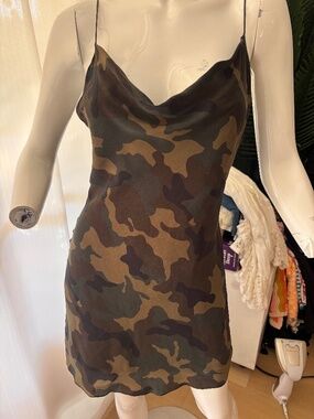 Alice + Olivia Camo Mini Cowl Dress